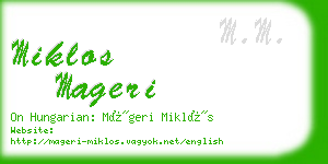 miklos mageri business card